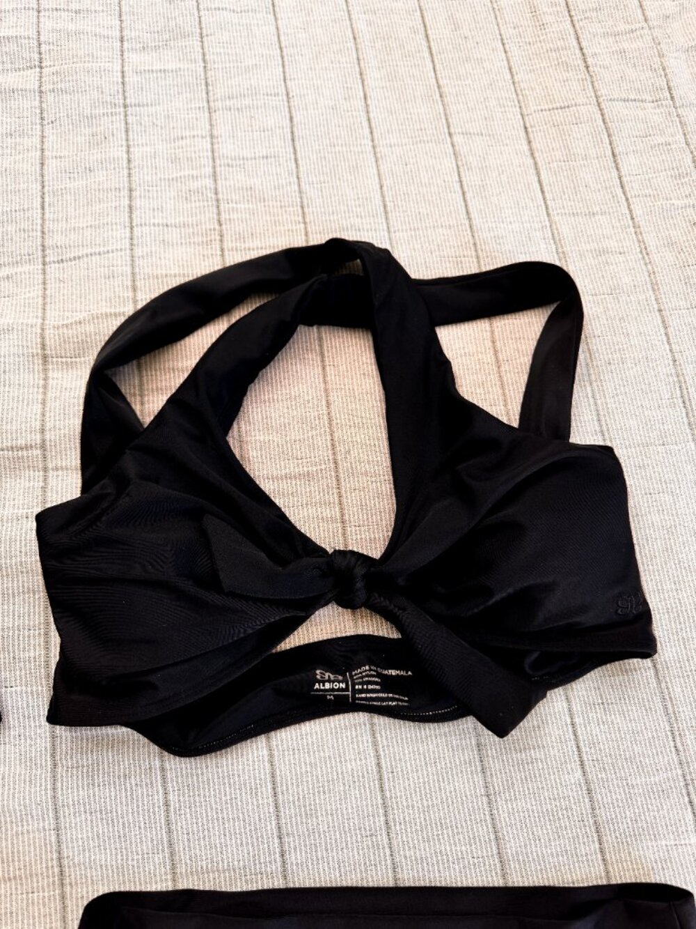 Albion Black Top Knot + Black Ruched High-Waisted Bottoms (Medium) - Picture 9 of 15